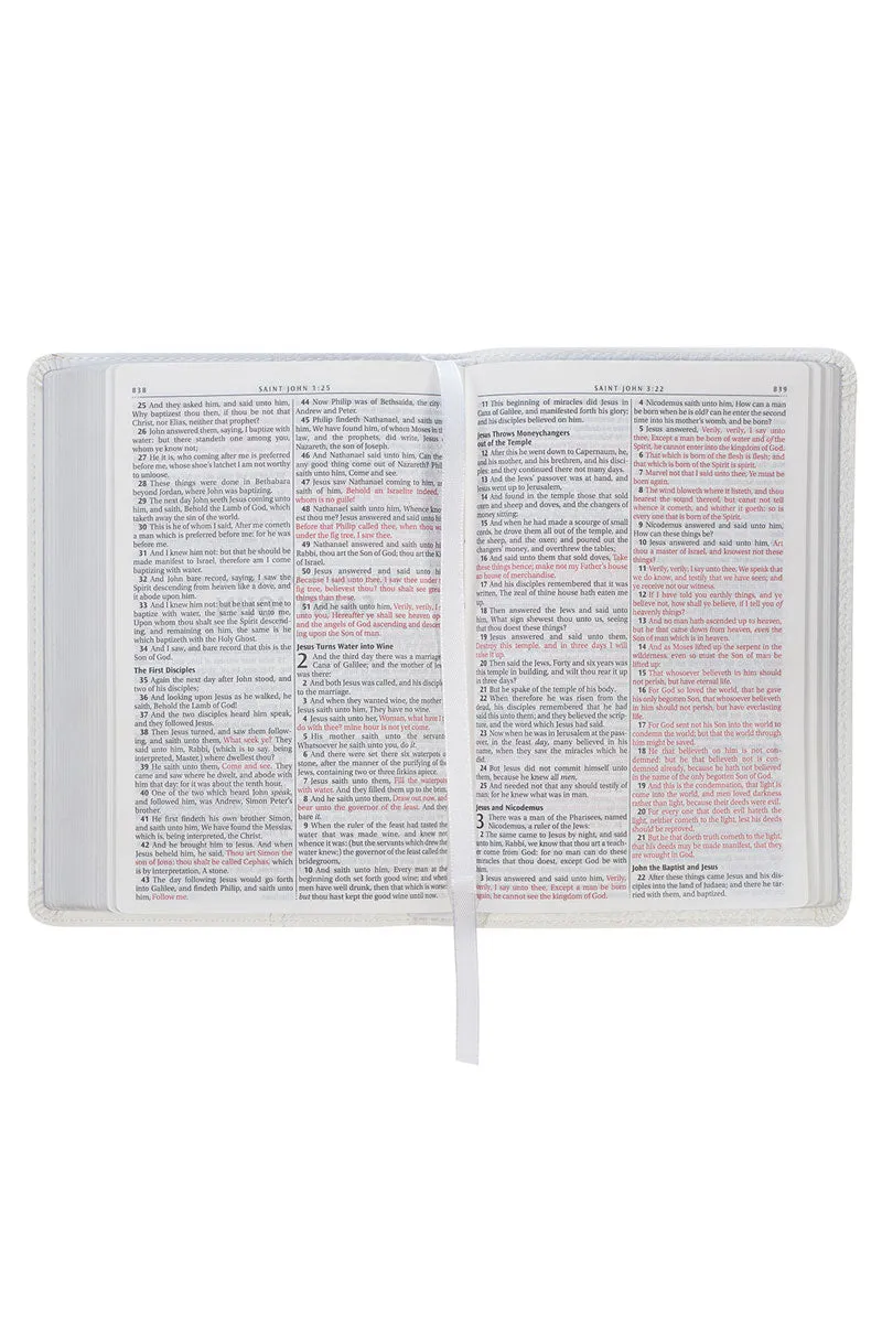 White Faux Leather KJV Compact Bible