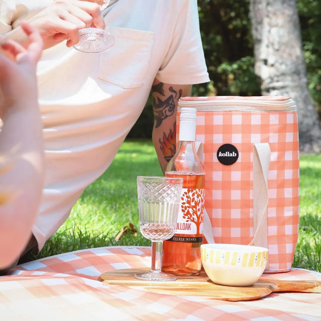 Wine Cooler Bag Apricot Check