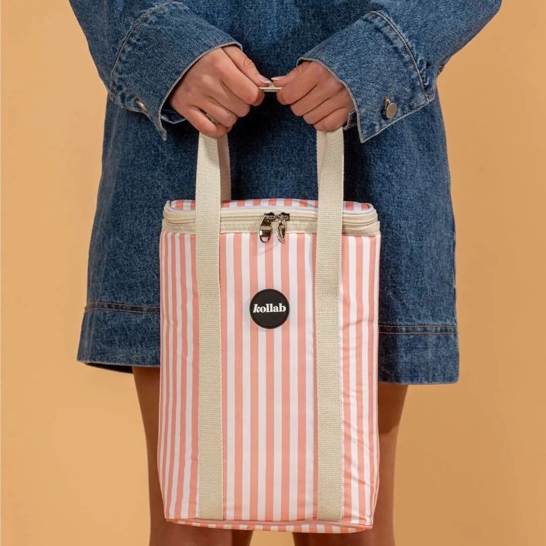 Wine Cooler Bag Coral Stripe