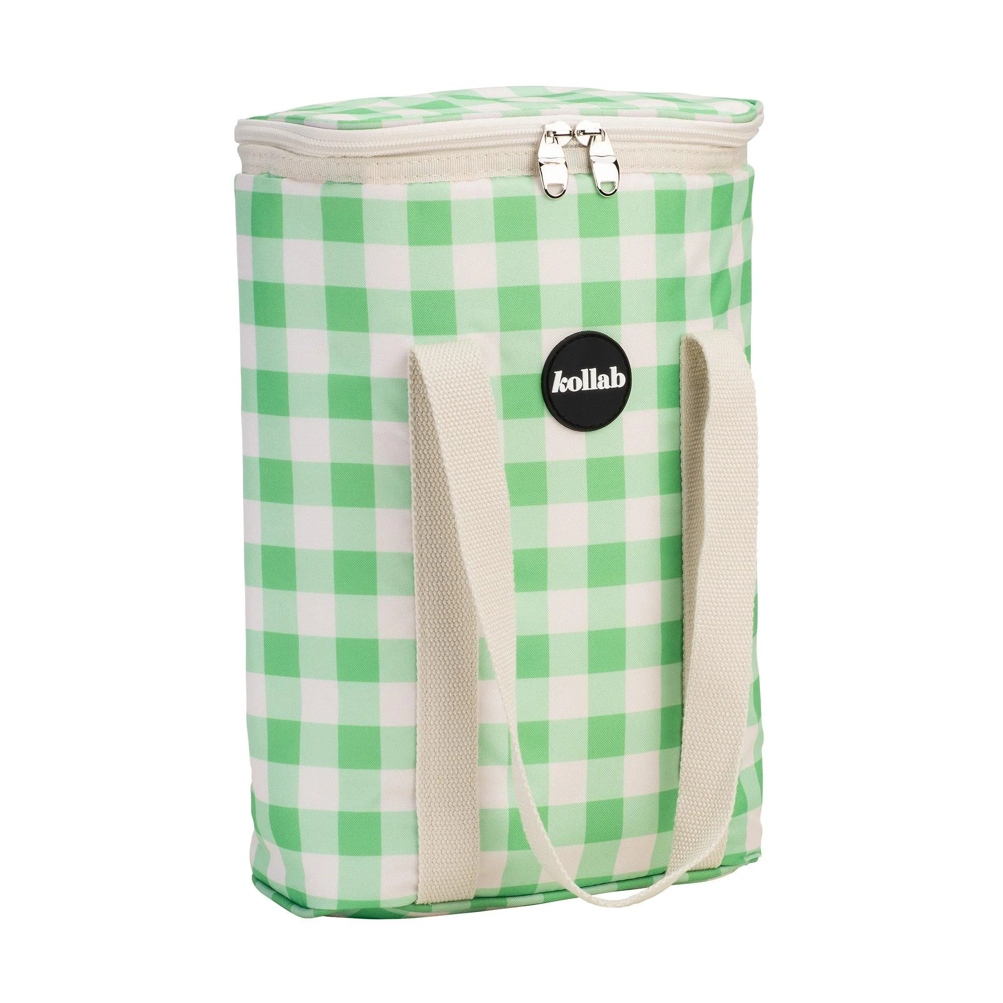 Wine Cooler Bag Kelly Green Check