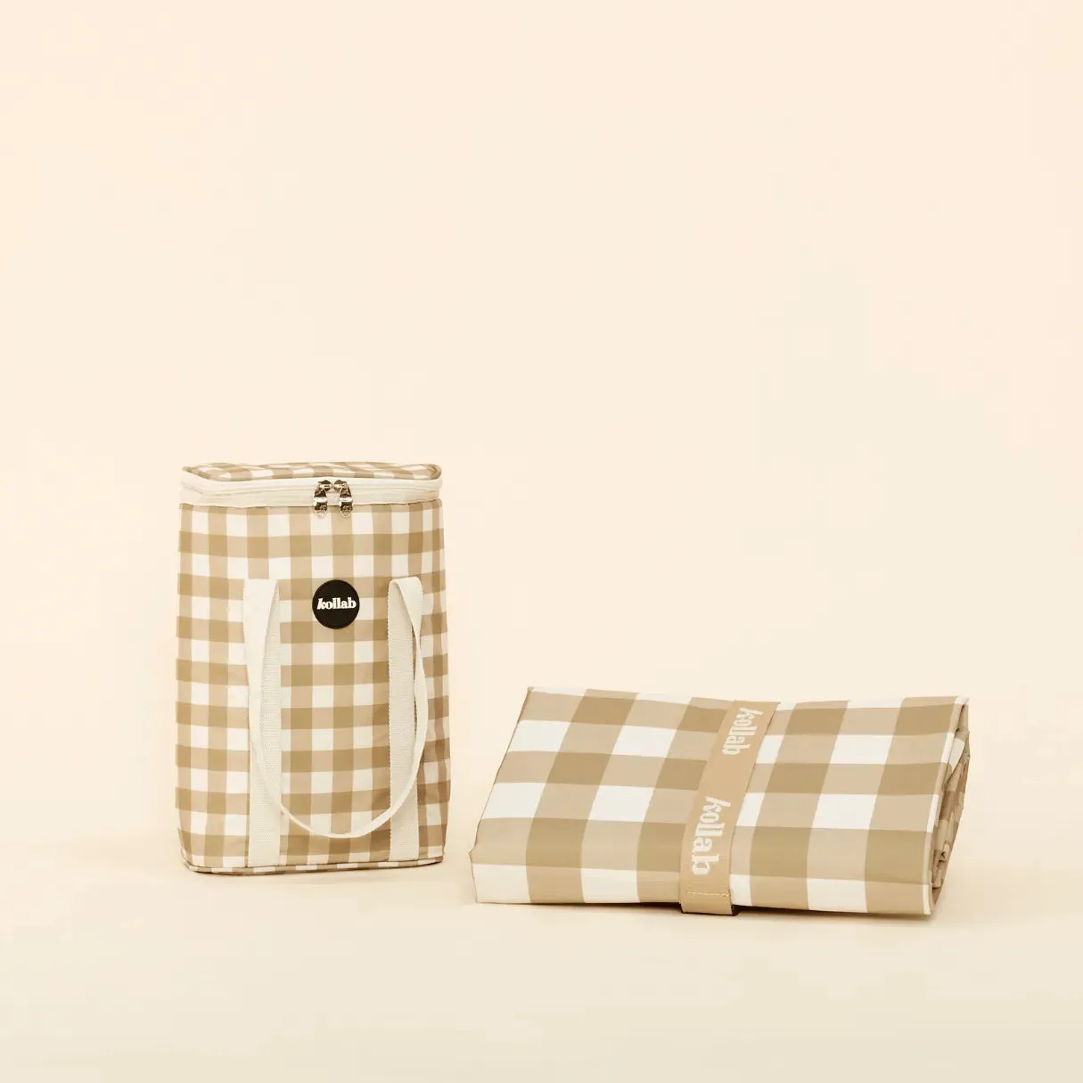 Wine Cooler Bag Olive Check
