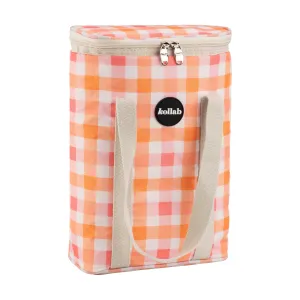 Wine Cooler Bag Watermelon Peach Check