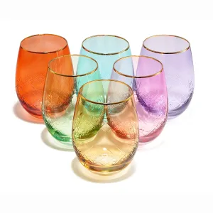 Wine Glass Set of 6- Vintage Art Deco